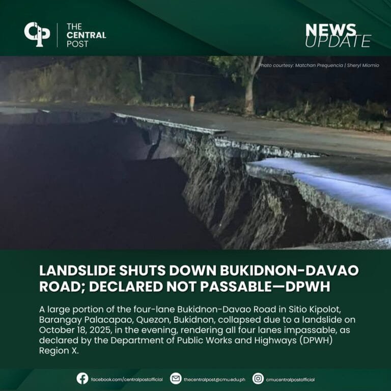 Landslide Shuts Down Bukidnon-Davao Road; Declared Not Passable—DPWH